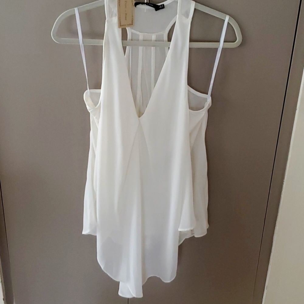 NWT Doe & Rae sheer off white halter